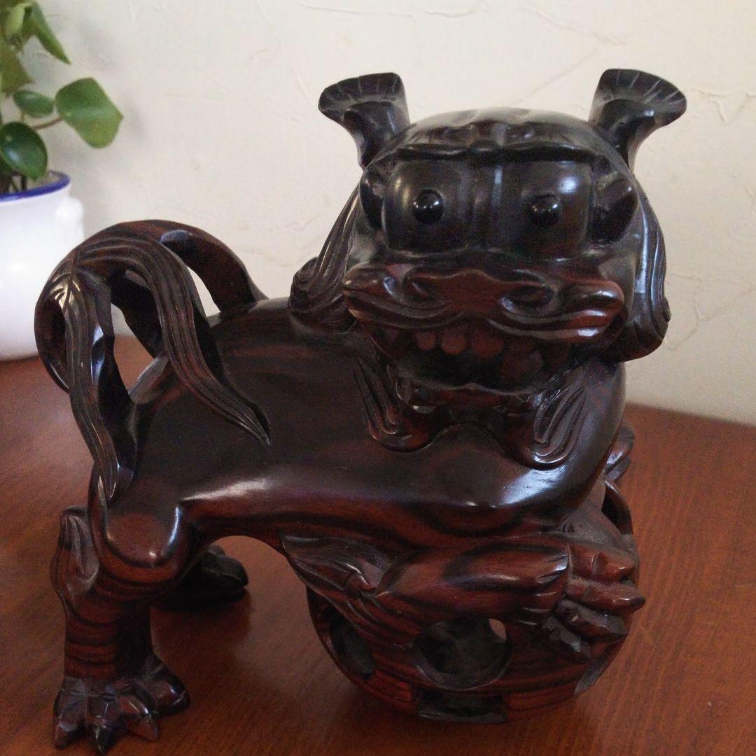 木彫り シーサー置物 セット