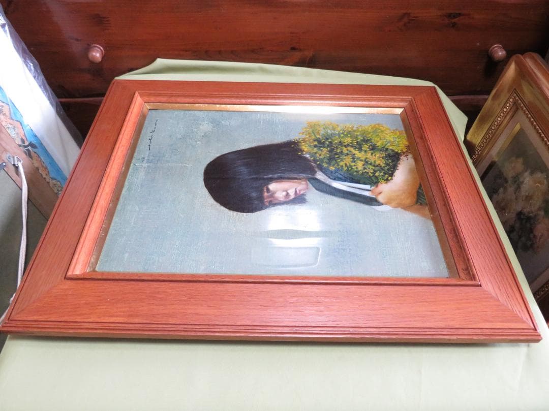 市川元晴 　「菜の花と少女」　油彩　 F6号　ル・サロン永久会員　 三軌会会員