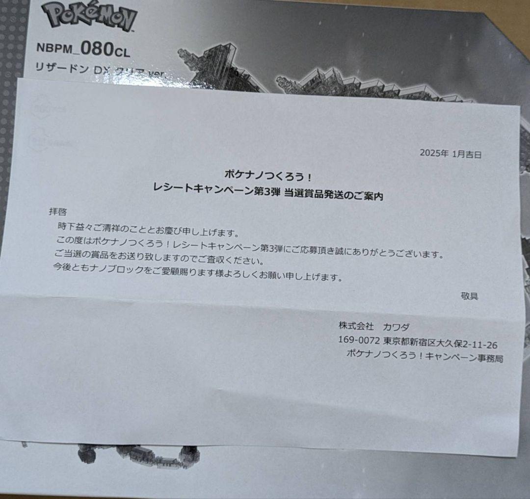 【時間限定】ナノブロック リザードンDX クリアver