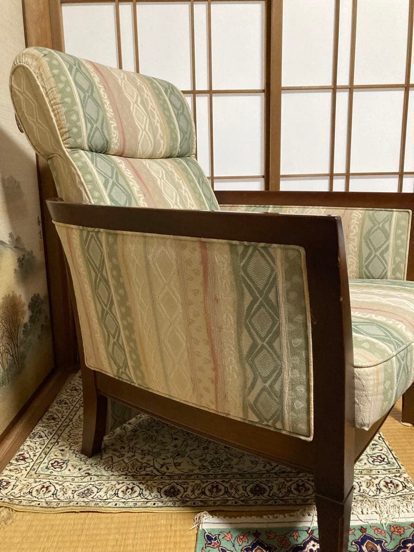 【マルニ木工】シングルソファー　リクライニング　美品　座面ゆったり　ハイバック