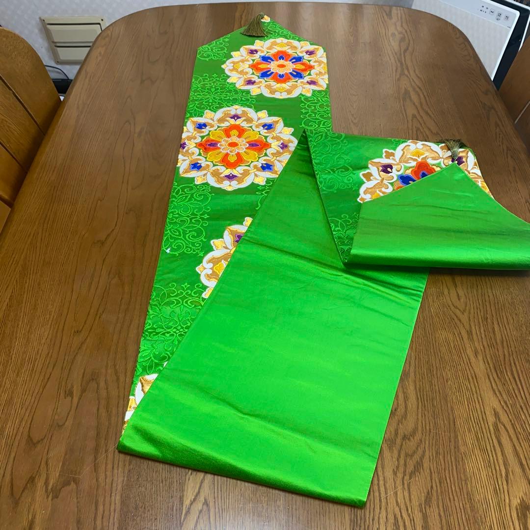 テーブルランナー 翠華紋 帯リメイク - メルカリ