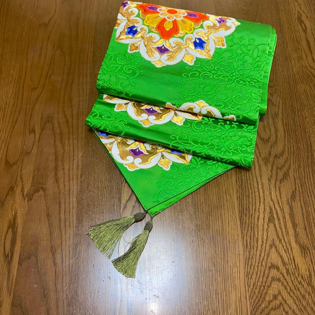 テーブルランナー 翠華紋 帯リメイク - メルカリ