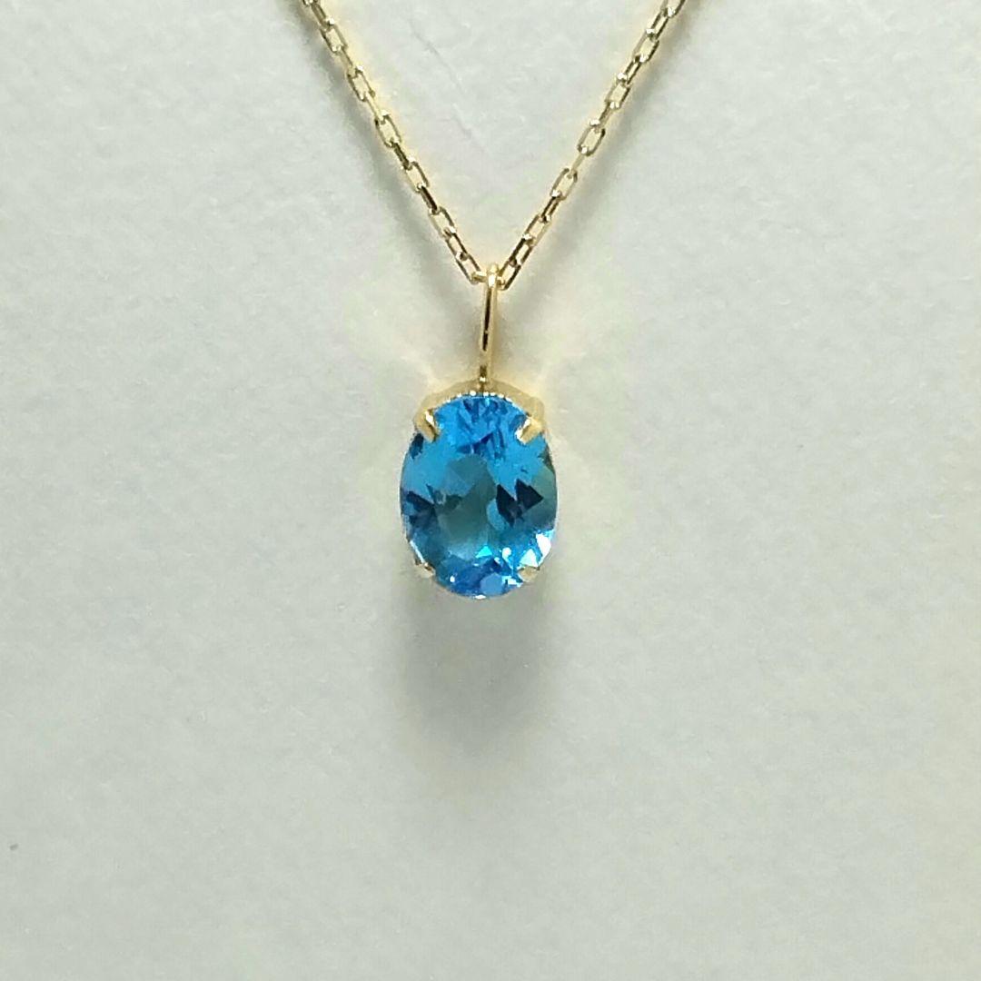 k18YG 、6×8nm、ブルートパーズ、ペンダント、トップ、チェーン別、 K18 ロンドンブルートパーズ ネックレス ハート レディース 誕生石 11