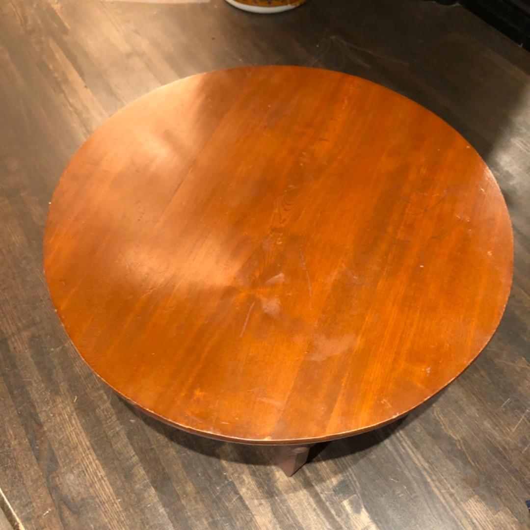 昭和レトロ　アンティーク　ちゃぶ台　折りたたみ式　木製　机　ローテーブル　丸