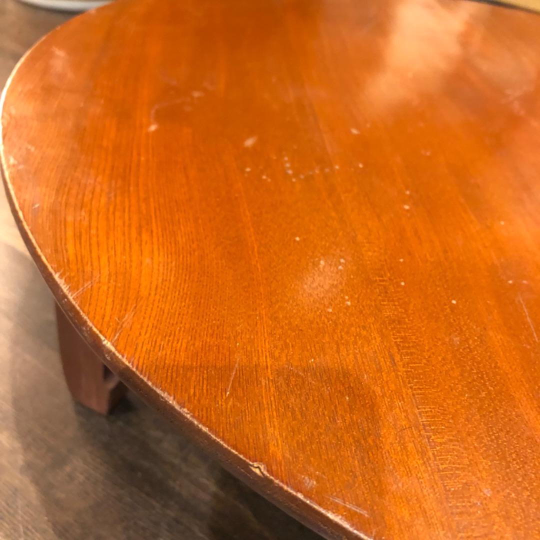 昭和レトロ　アンティーク　ちゃぶ台　折りたたみ式　木製　机　ローテーブル　丸