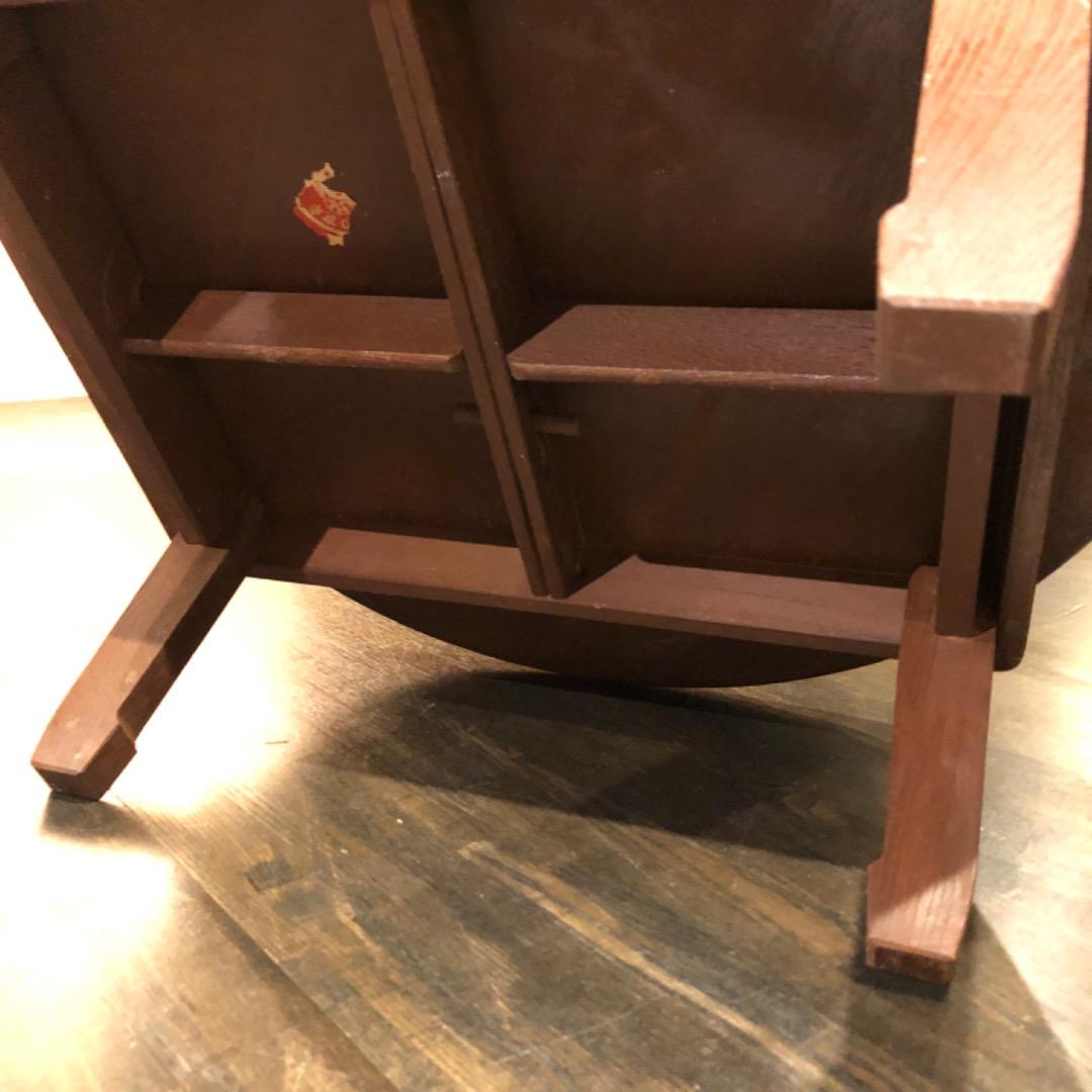 昭和レトロ　アンティーク　ちゃぶ台　折りたたみ式　木製　机　ローテーブル　丸