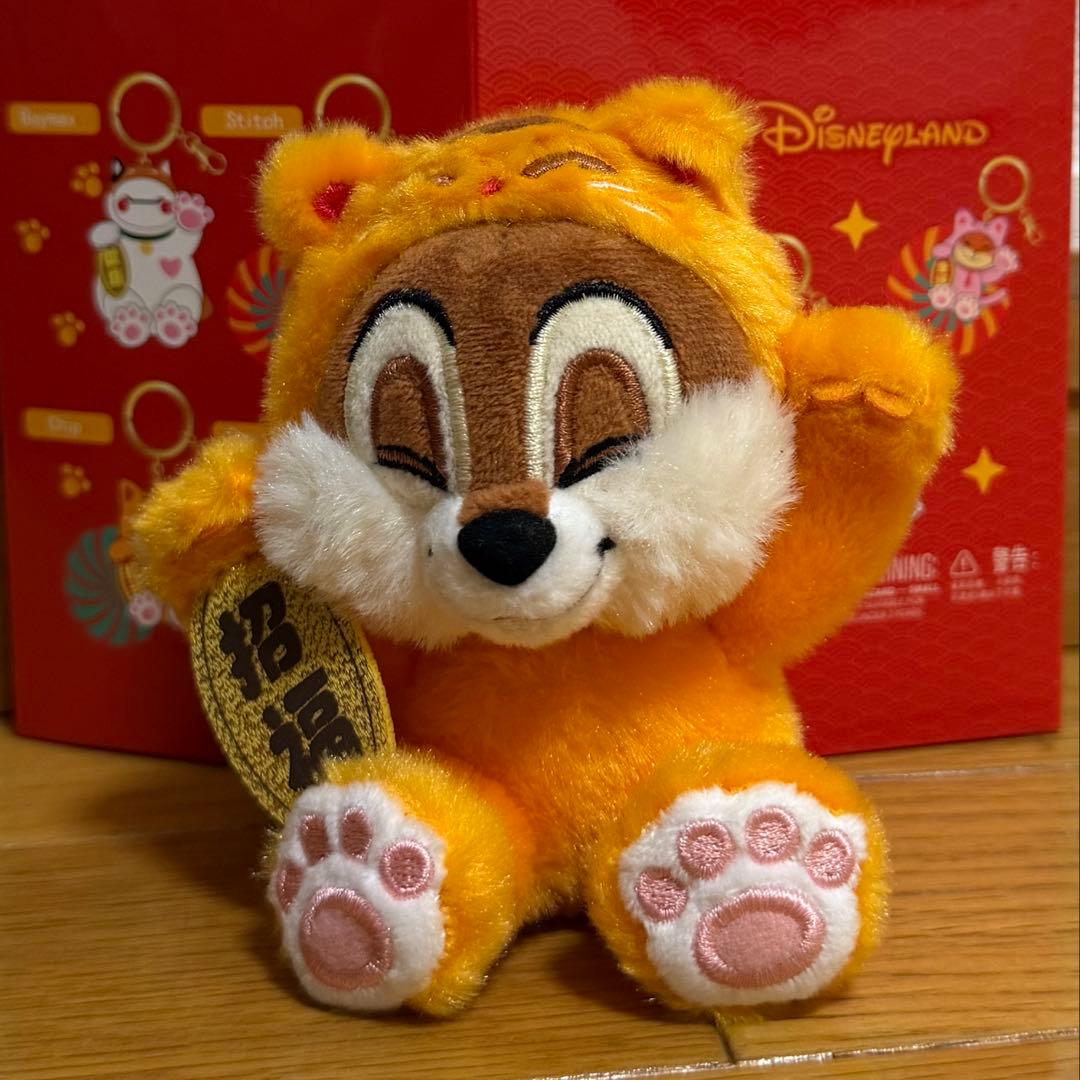香港ディズニー 旧正月 ぬいぐるみキーチェーン チップ キーホルダー