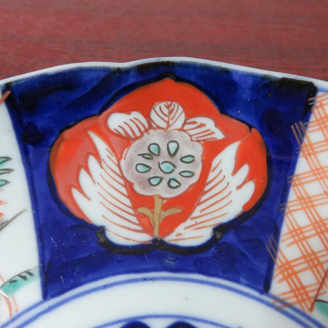 中皿 5枚 色絵付 染付 古伊万里 椿 牡丹 鶴 花文 江戸時代 - メルカリ