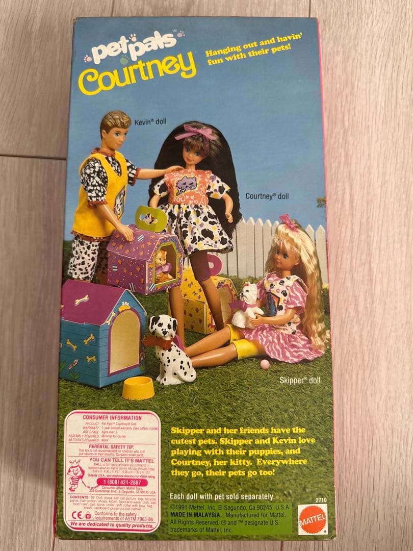 1991年ヴィンテージ BarbieバービーCourtneyネコ猫ペット未開封