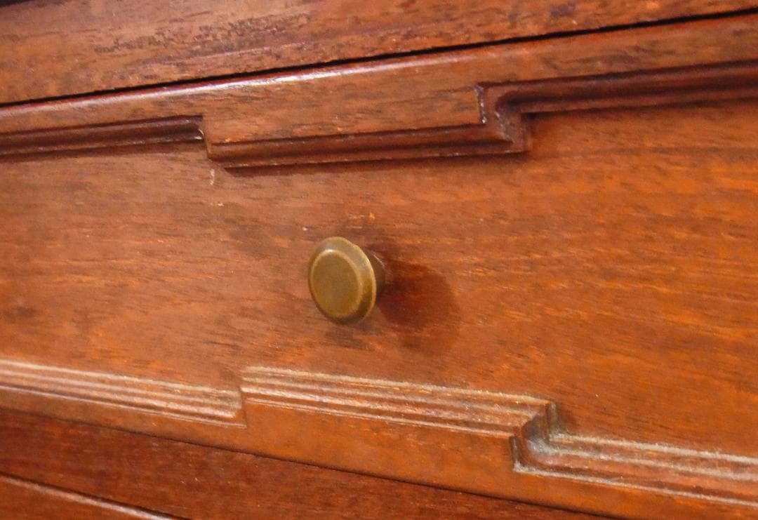 英国 アンティーク 家具 ライティングビューロー 鍵付き　真鍮金具