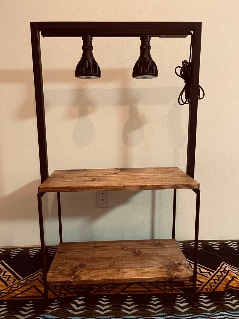 ダクトレール付　植物棚　塊根植物　多肉植物　ボタニカルシェルフ　アイアンシェルフ