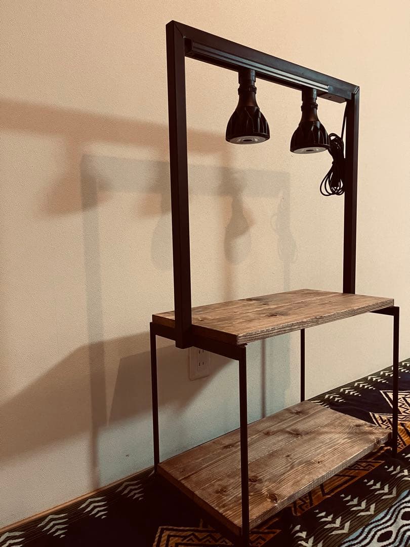 ダクトレール付　植物棚　塊根植物　多肉植物　ボタニカルシェルフ　アイアンシェルフ