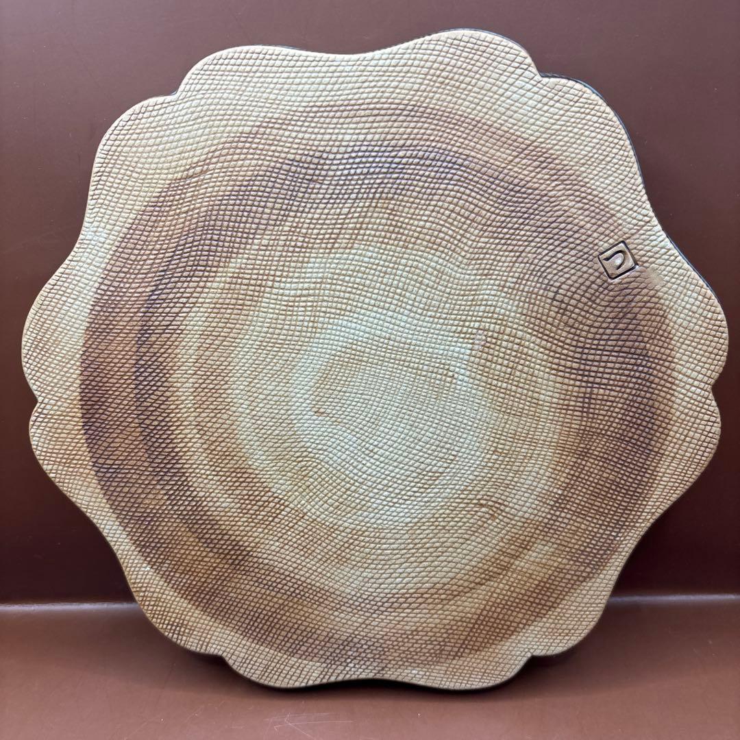 美濃焼 文山窯 伊東文雄 六花 たたら 百人一首 皿 布目磁器 百人一首歌