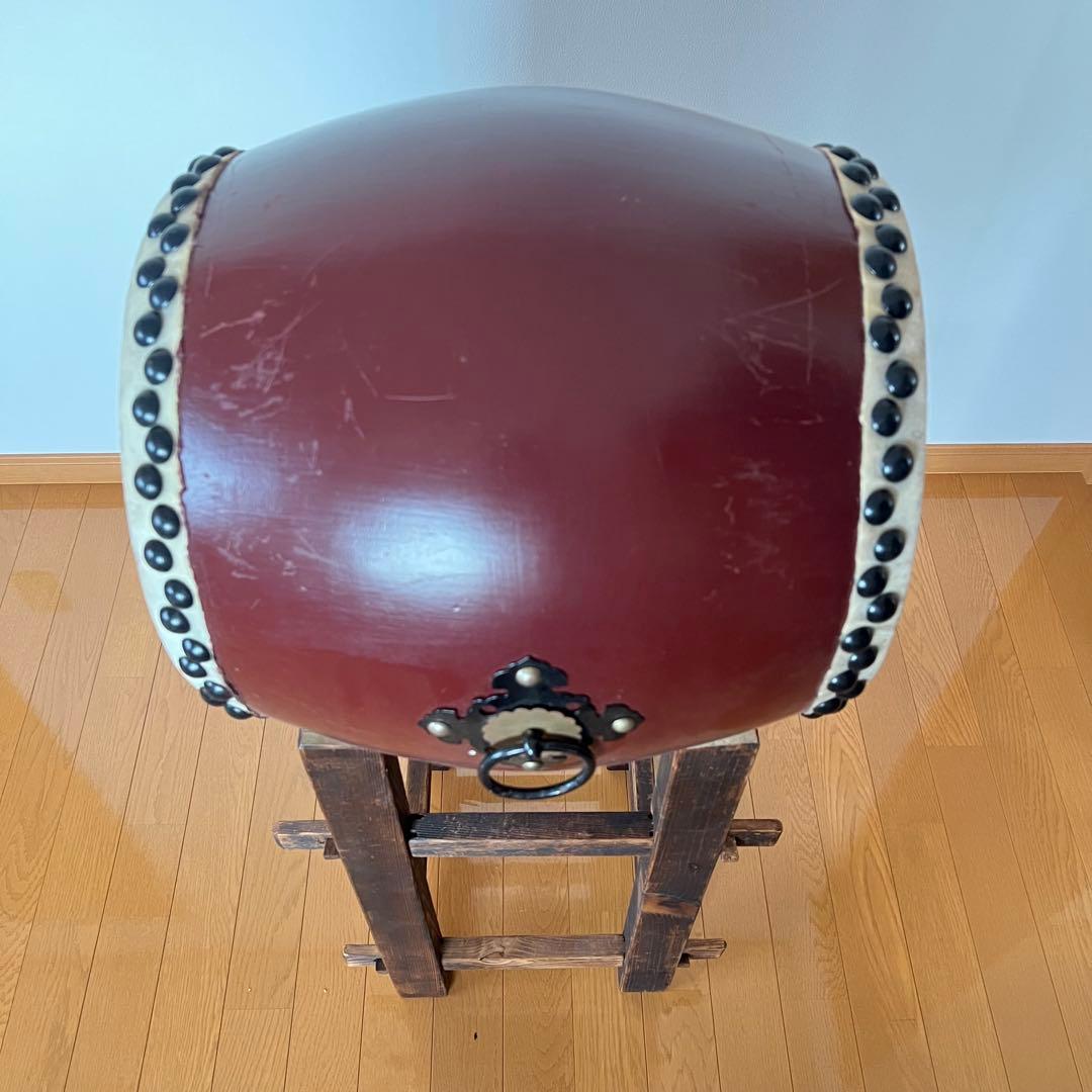 【ずだんだん】和太鼓　1尺と台のセット（太鼓の台とバチ3組付き） ①