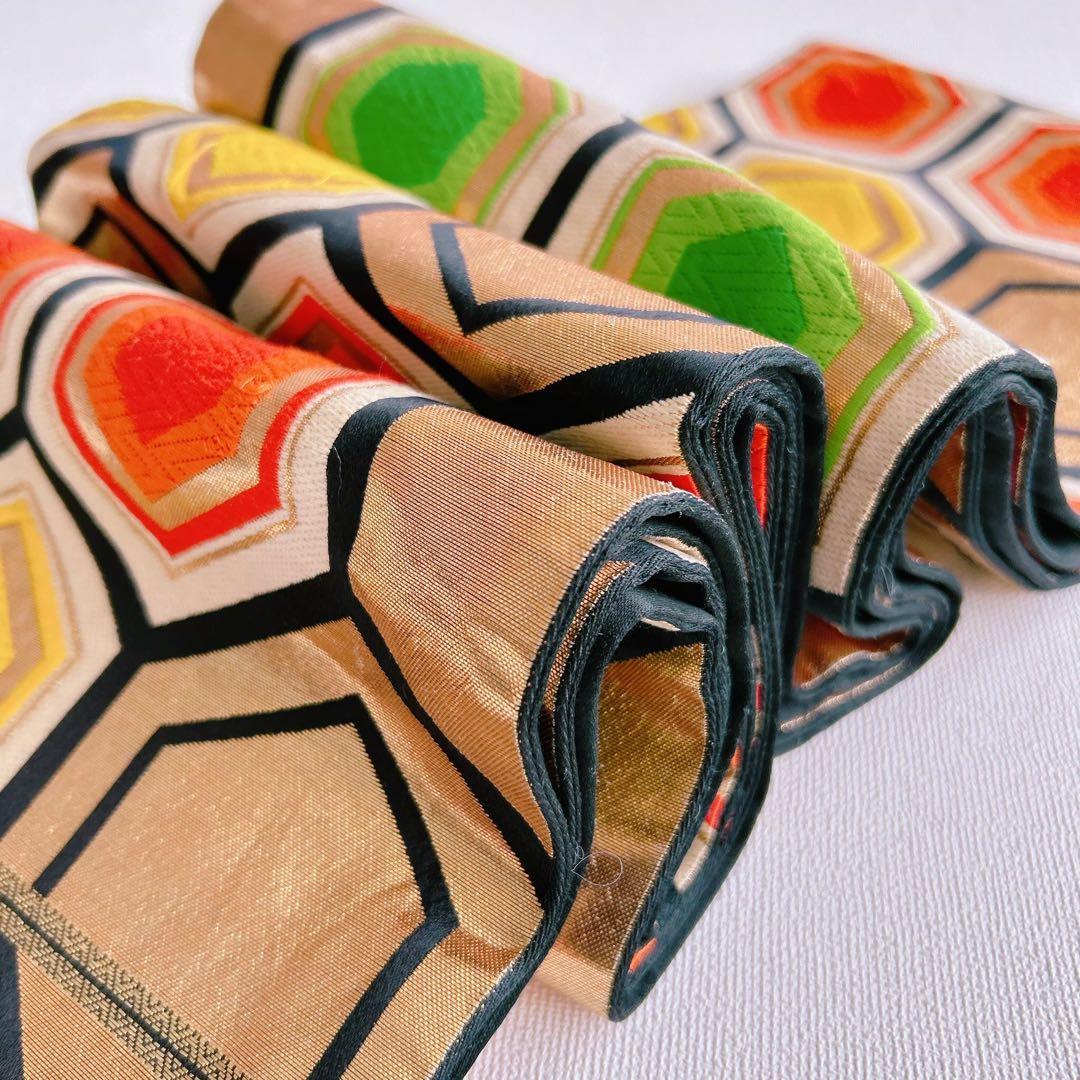 フルセット　七五三７歳女の子　昭和レトロ　着物＆帯＆長襦袢＆小物　緑　蝶