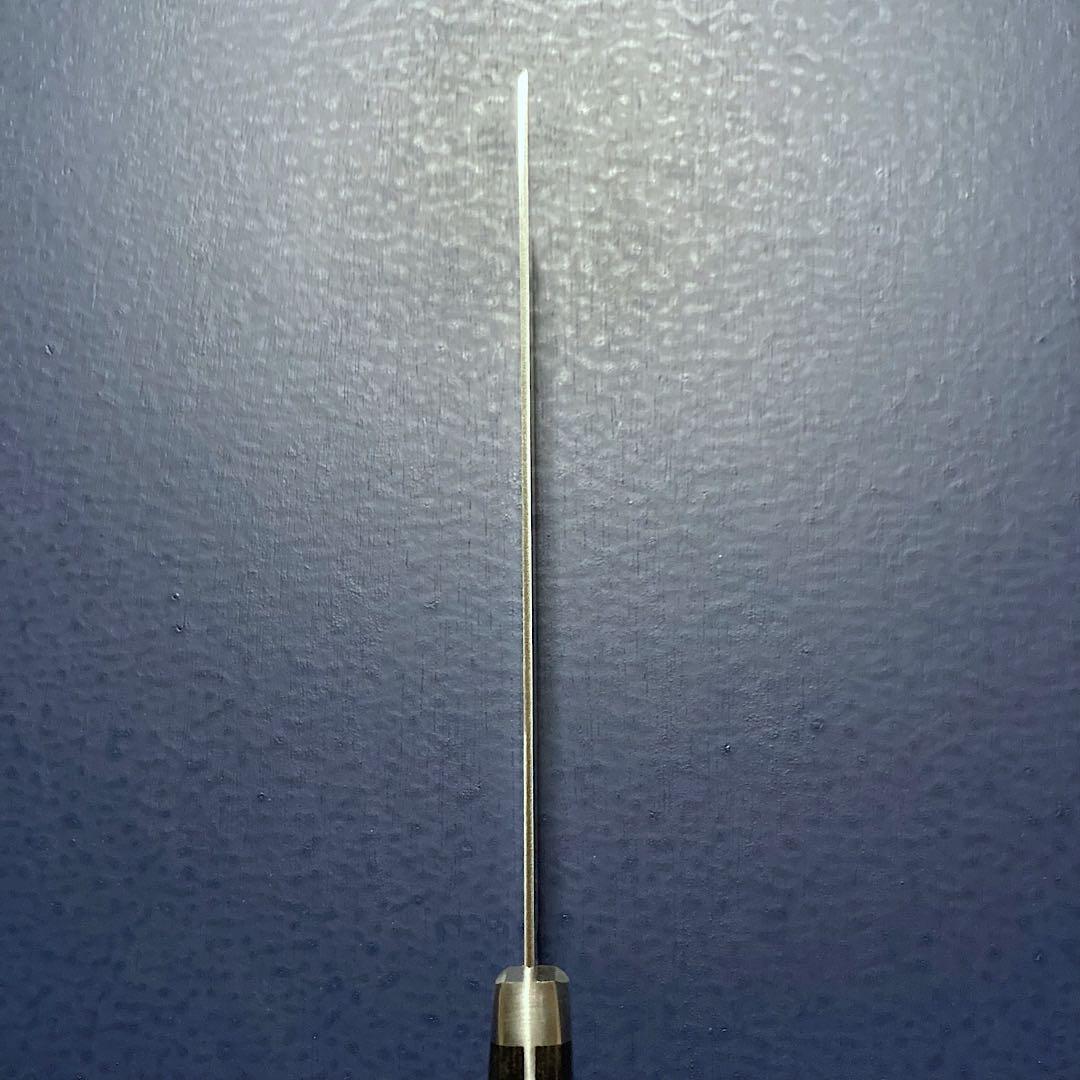 訓平作　菜切　包丁　165mm V金10号　槌目ダマスカス　紺柄　越前打刃物