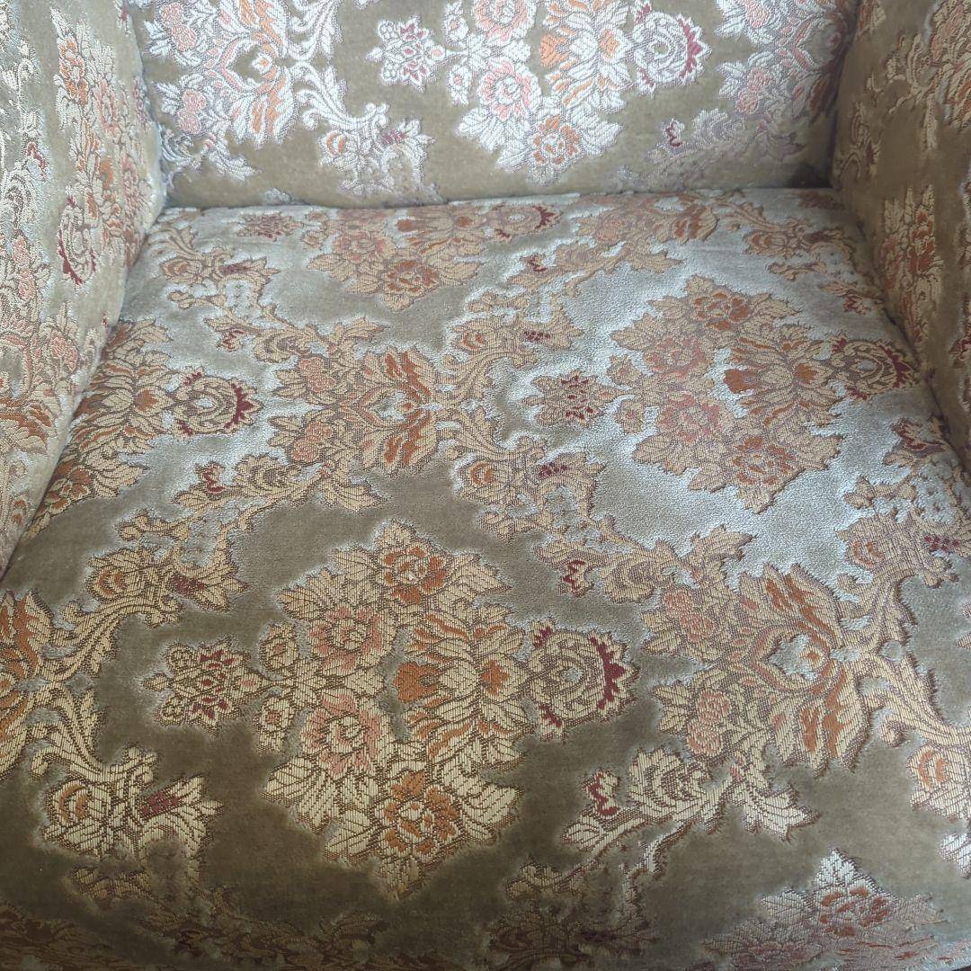 【☆美品☆】【高級シングルソファー】金華山織【※２脚ある内の１脚】②番