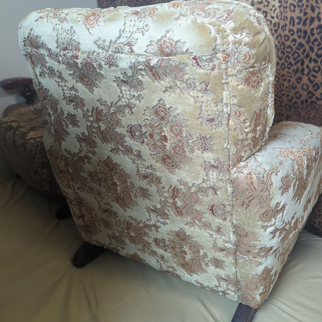 【☆美品☆】【高級シングルソファー】金華山織【※２脚ある内の１脚】②番