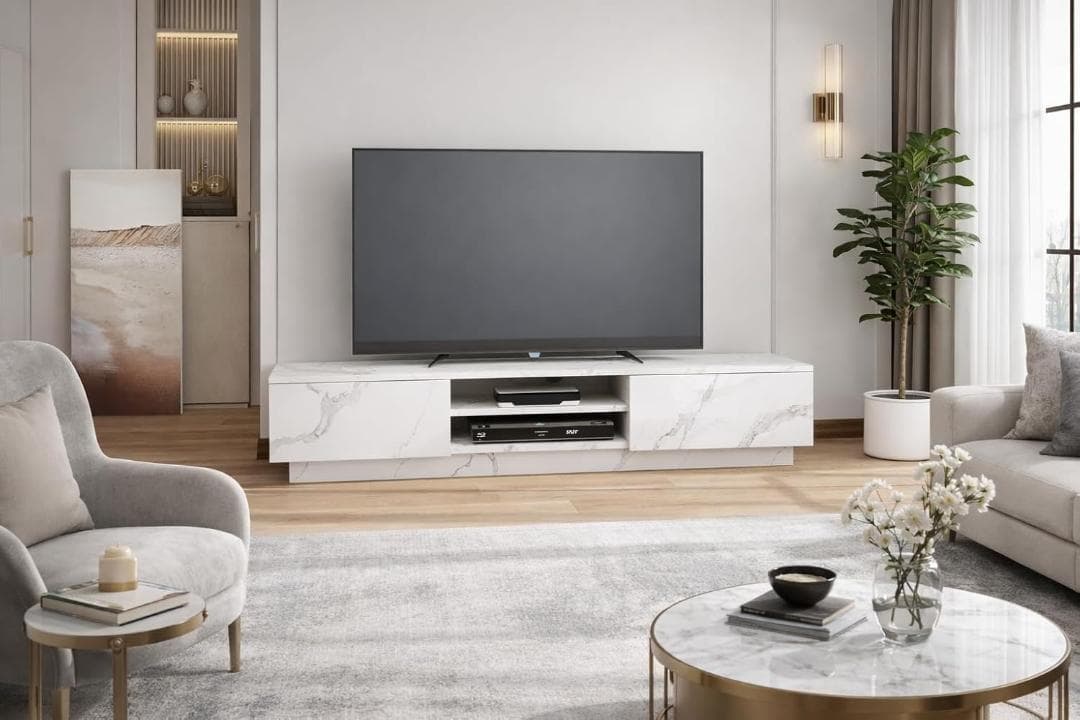 80【新品】テレビ台 テレビボード 40型対応 大理石調 引出収納