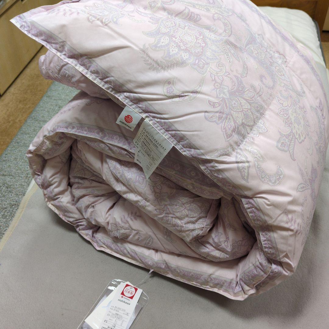 西川羽毛布団ダウン90%1.2kgピンク