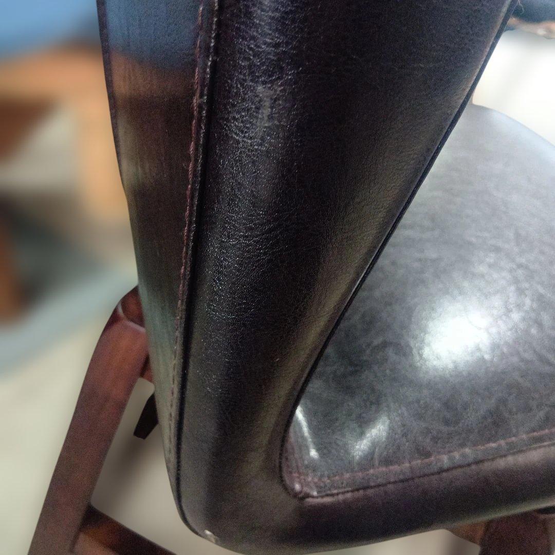 ヴィンテージ MORISHIGE PUレザー アンティーク回転チェア①