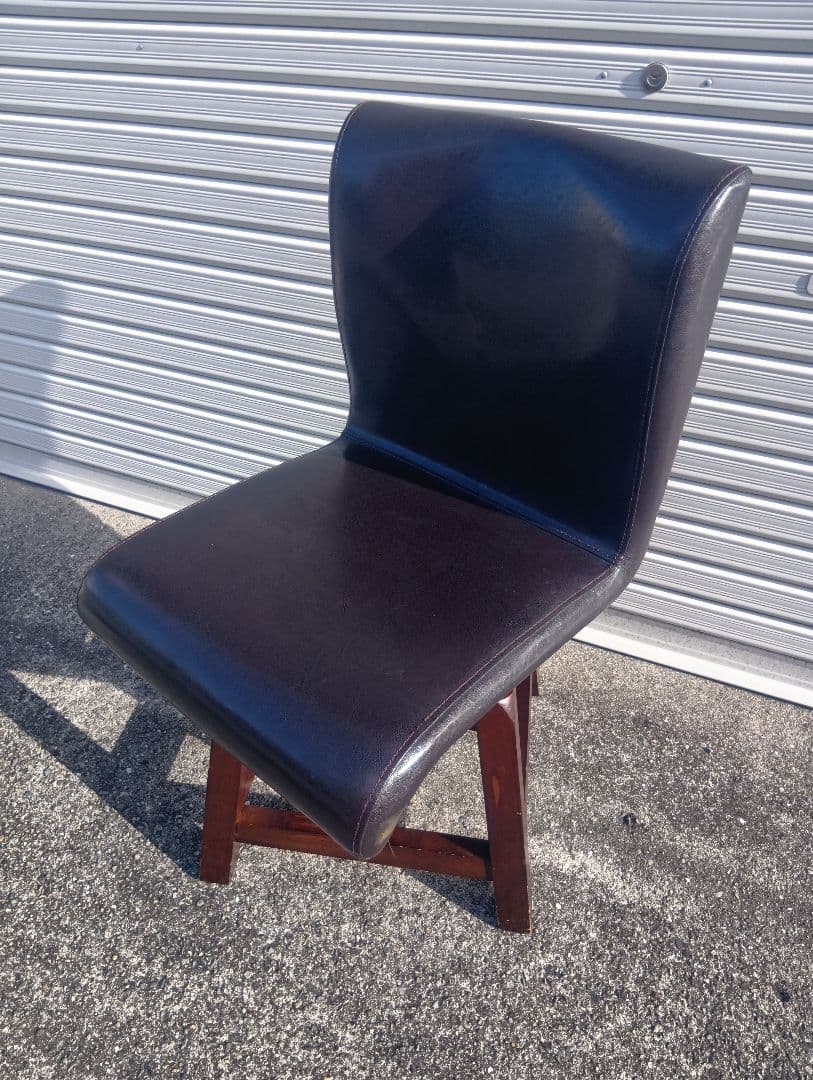 ヴィンテージ MORISHIGE PUレザー アンティーク回転チェア①