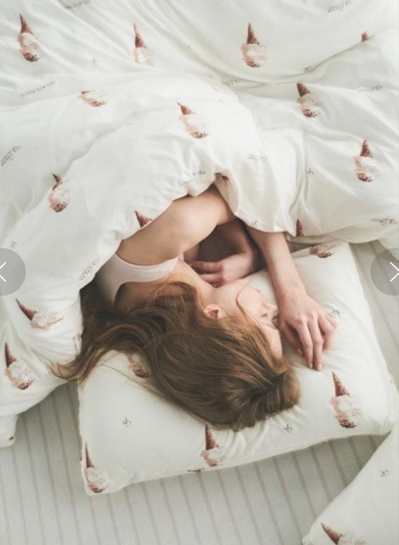 ジェラートピケ アイスクリーム柄掛け布団カバーピローカバー2点セット　シングル