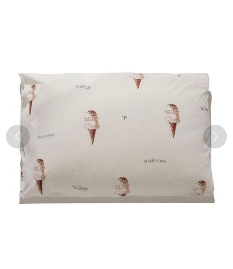 ジェラートピケ アイスクリーム柄掛け布団カバーピローカバー2点セット　シングル