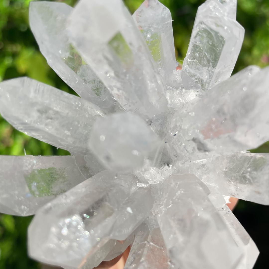 【大きめずっしり２９３g】天然石 虹 サシ クラスター 原石 菊水晶 クリスタル