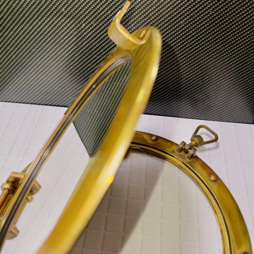 アンティーク風 船舶 真鍮（ブラス）丸窓舷窓ミラー