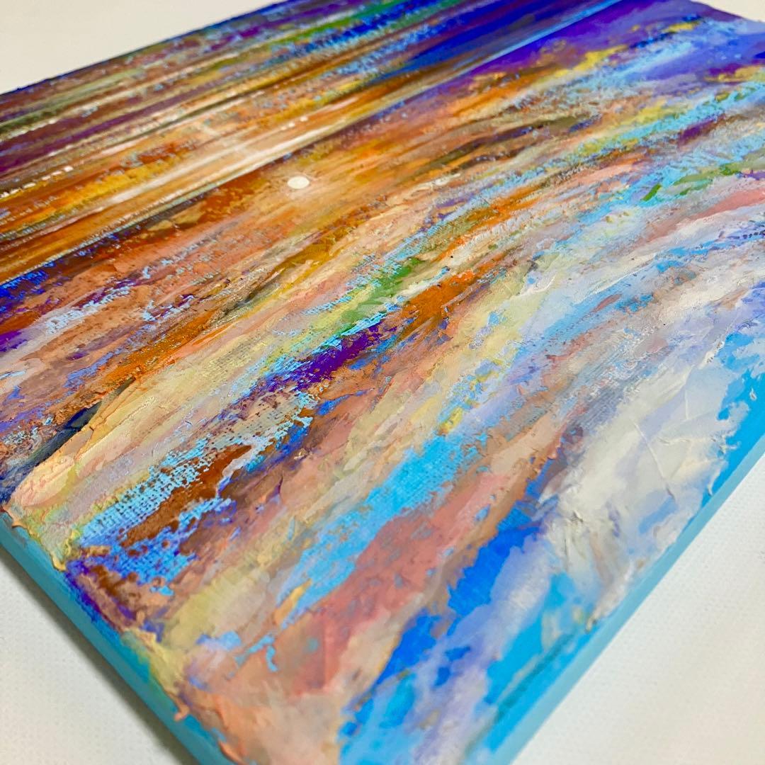sunset＊絵画 原画 風景画 テクスチャーアート 海 夏 夕日 ハワイ 沖縄