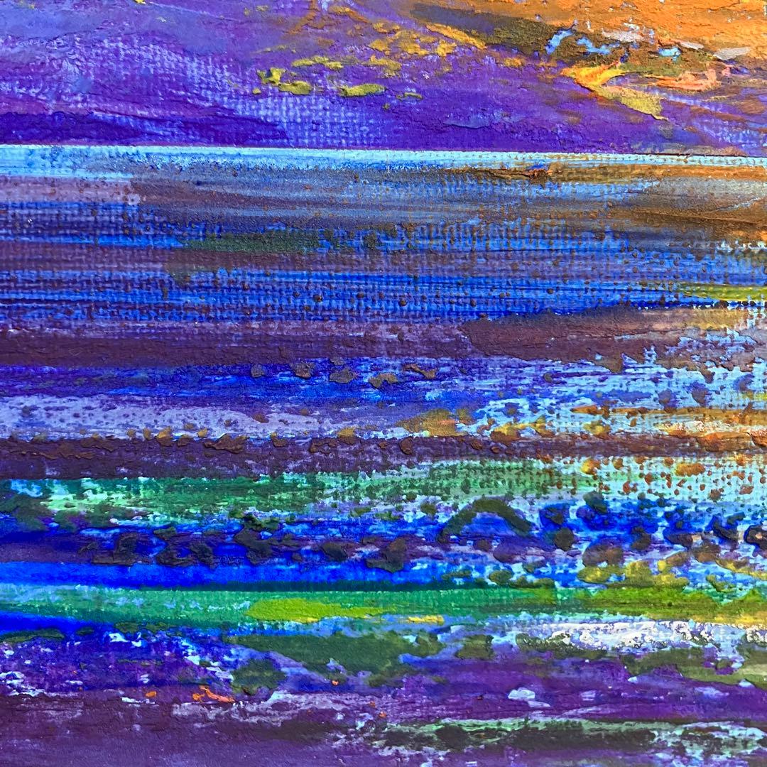 sunset＊絵画 原画 風景画 テクスチャーアート 海 夏 夕日 ハワイ 沖縄