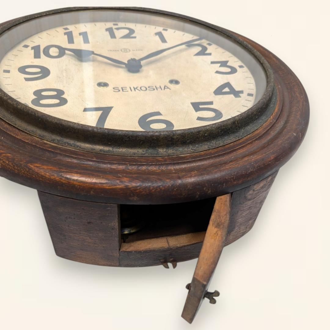 ☆当時物希少品☆ アンティーク 壁掛け時計　精工舎製　完動品
