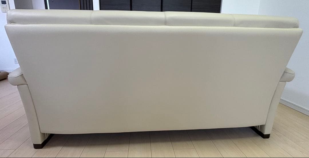 浜本工芸 革張地 3人掛けソファ