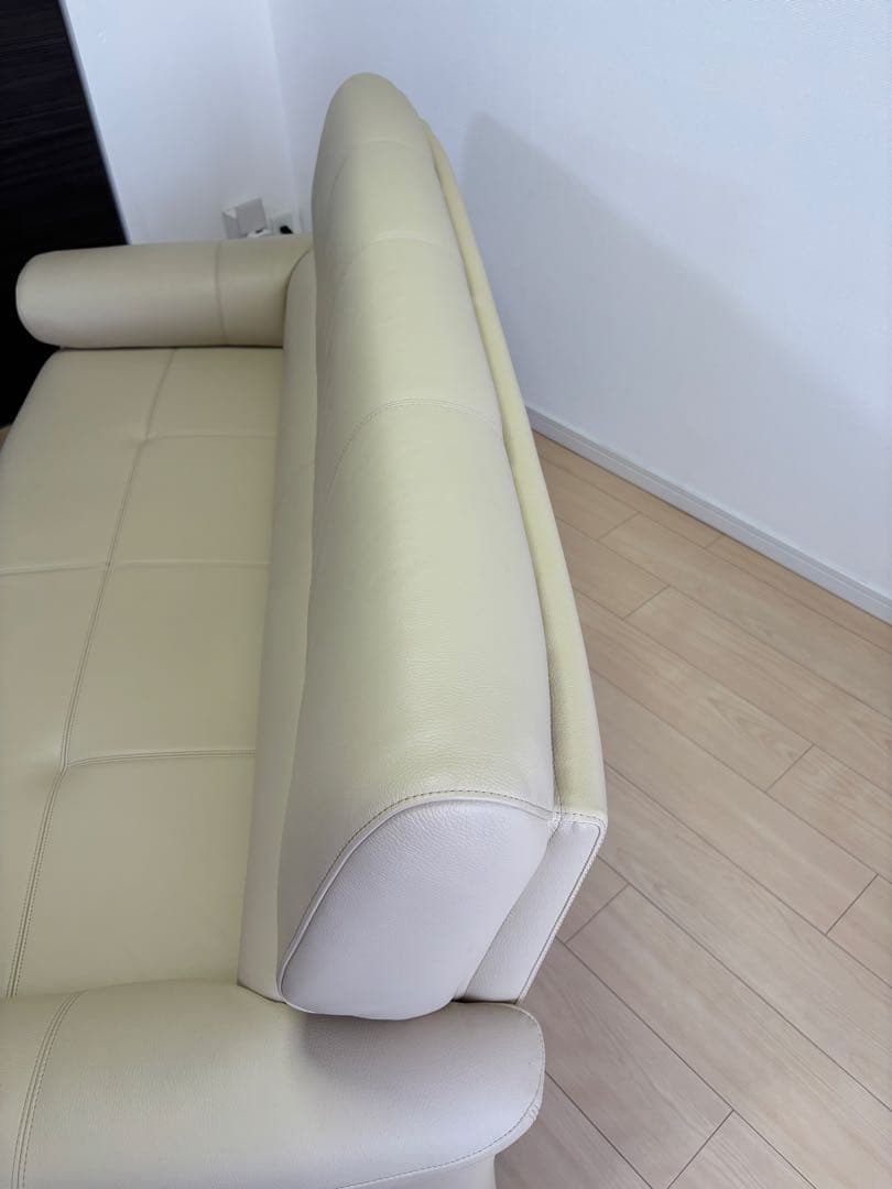 浜本工芸 革張地 3人掛けソファ