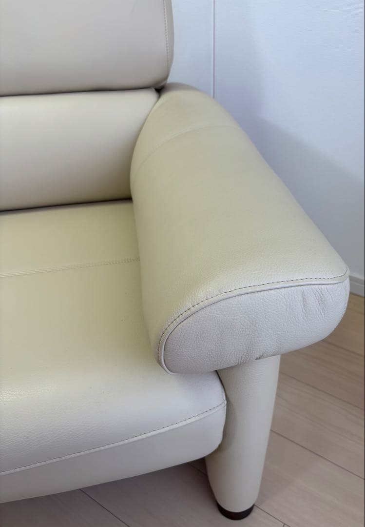 浜本工芸 革張地 3人掛けソファ