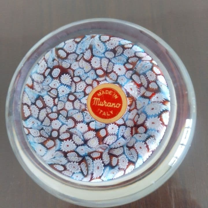 ベネチアガラス ペーパーウェイトmurano ITALY 直径約9.5センチ希少