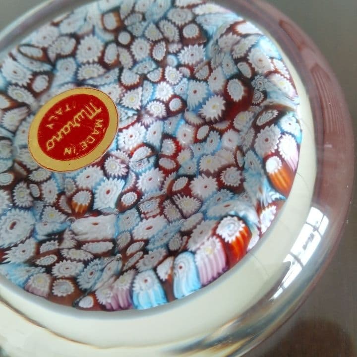 ベネチアガラス ペーパーウェイトmurano ITALY 直径約9.5センチ希少