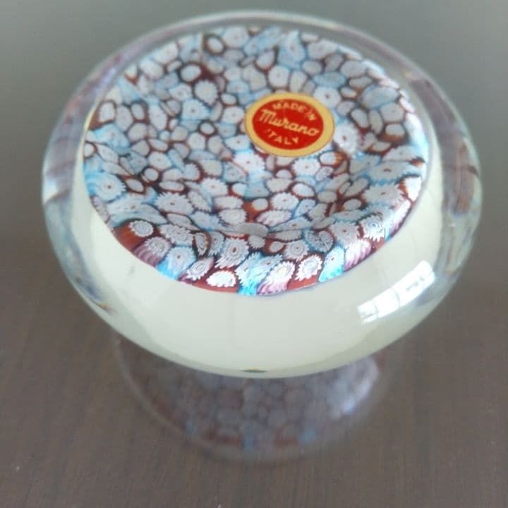 ベネチアガラス ペーパーウェイトmurano ITALY 直径約9.5センチ希少