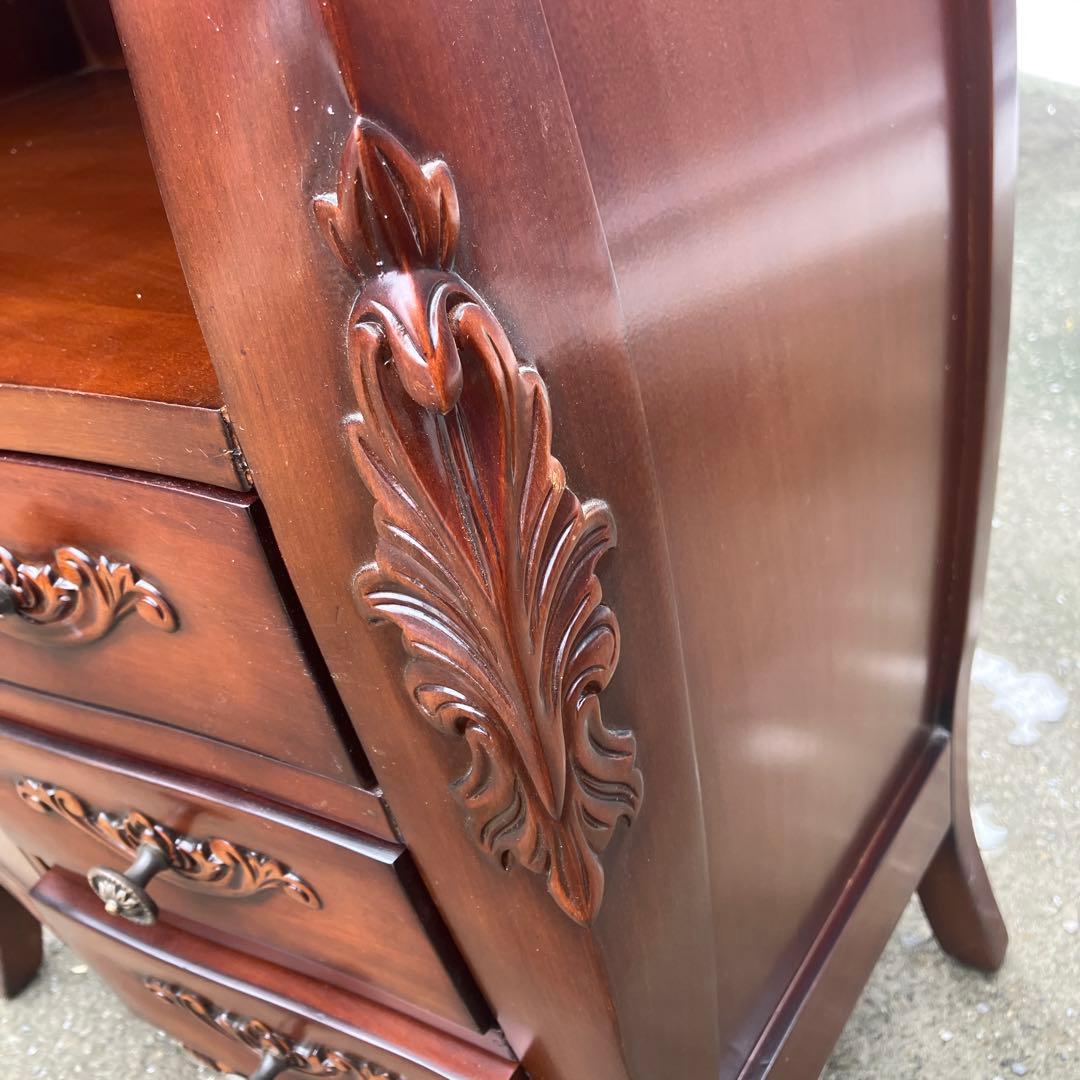 イタリアスタイル 木製コンソールテーブル コールキャビネット 電話台キャビネット