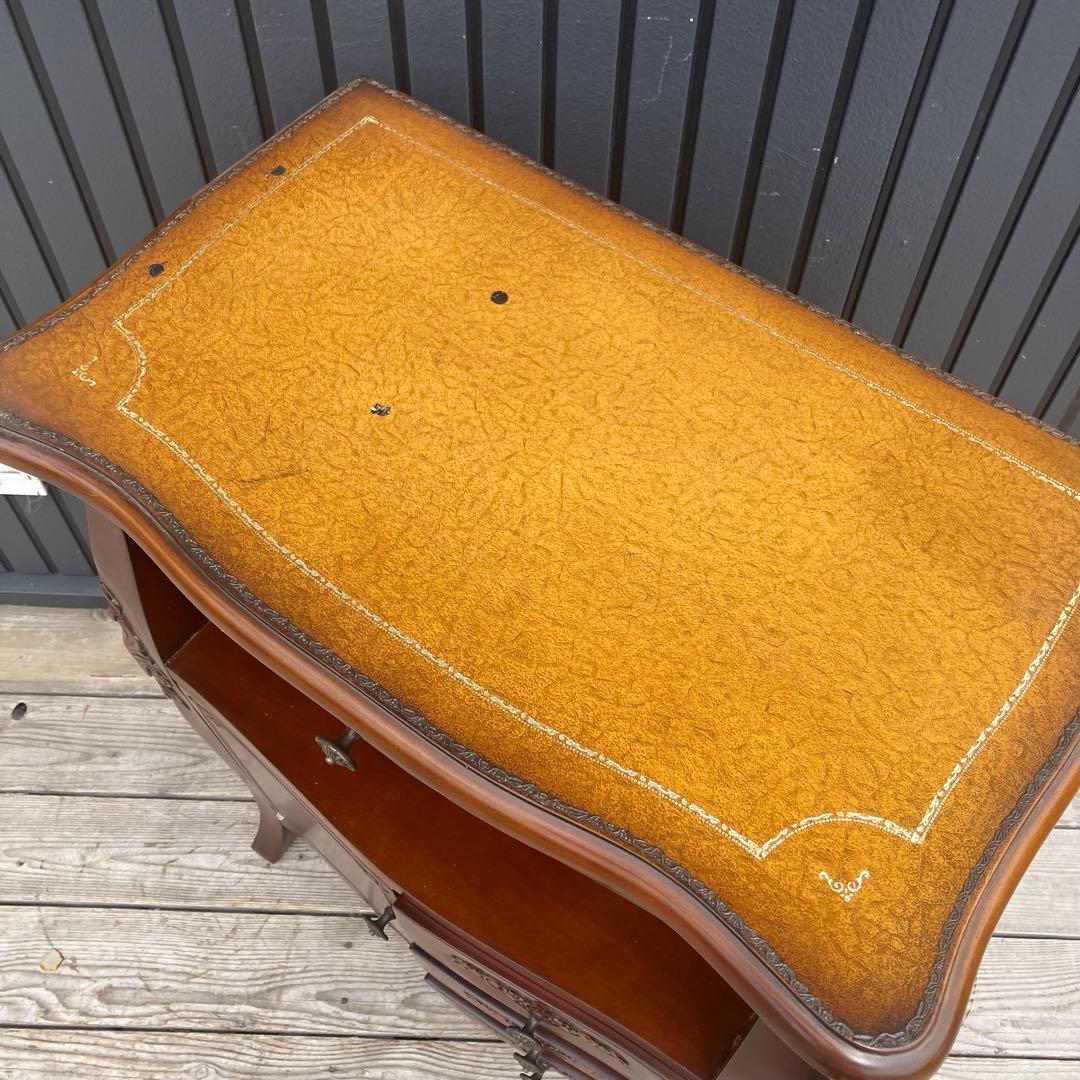 イタリアスタイル 木製コンソールテーブル コールキャビネット 電話台キャビネット