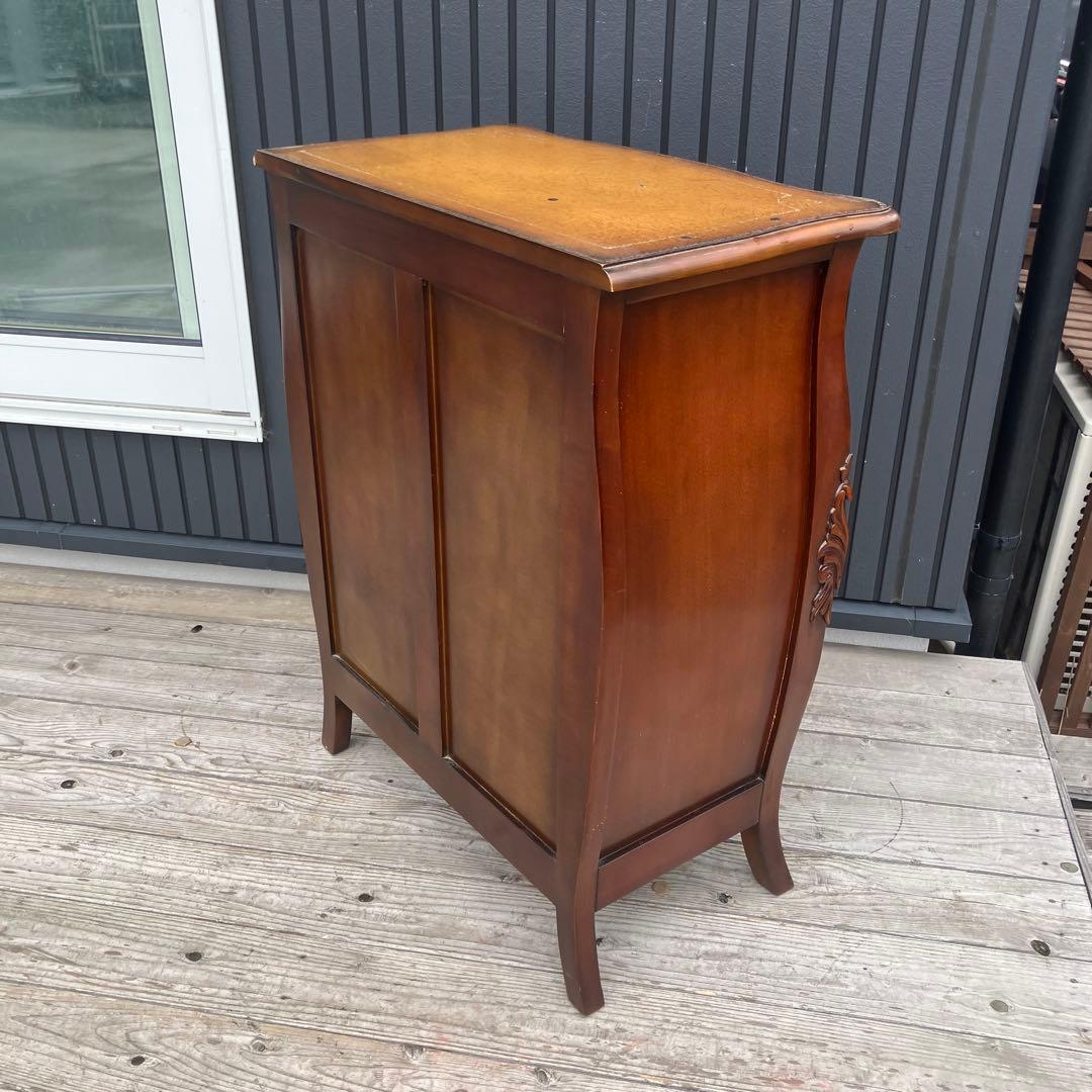 イタリアスタイル 木製コンソールテーブル コールキャビネット 電話台キャビネット