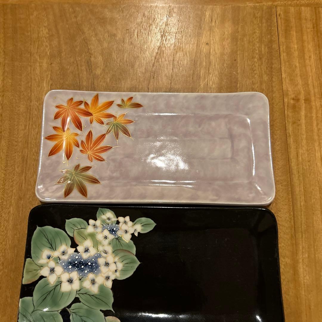 京焼 清水焼　陶葊 陶あん とうあん作　四季花　長皿揃え　希少