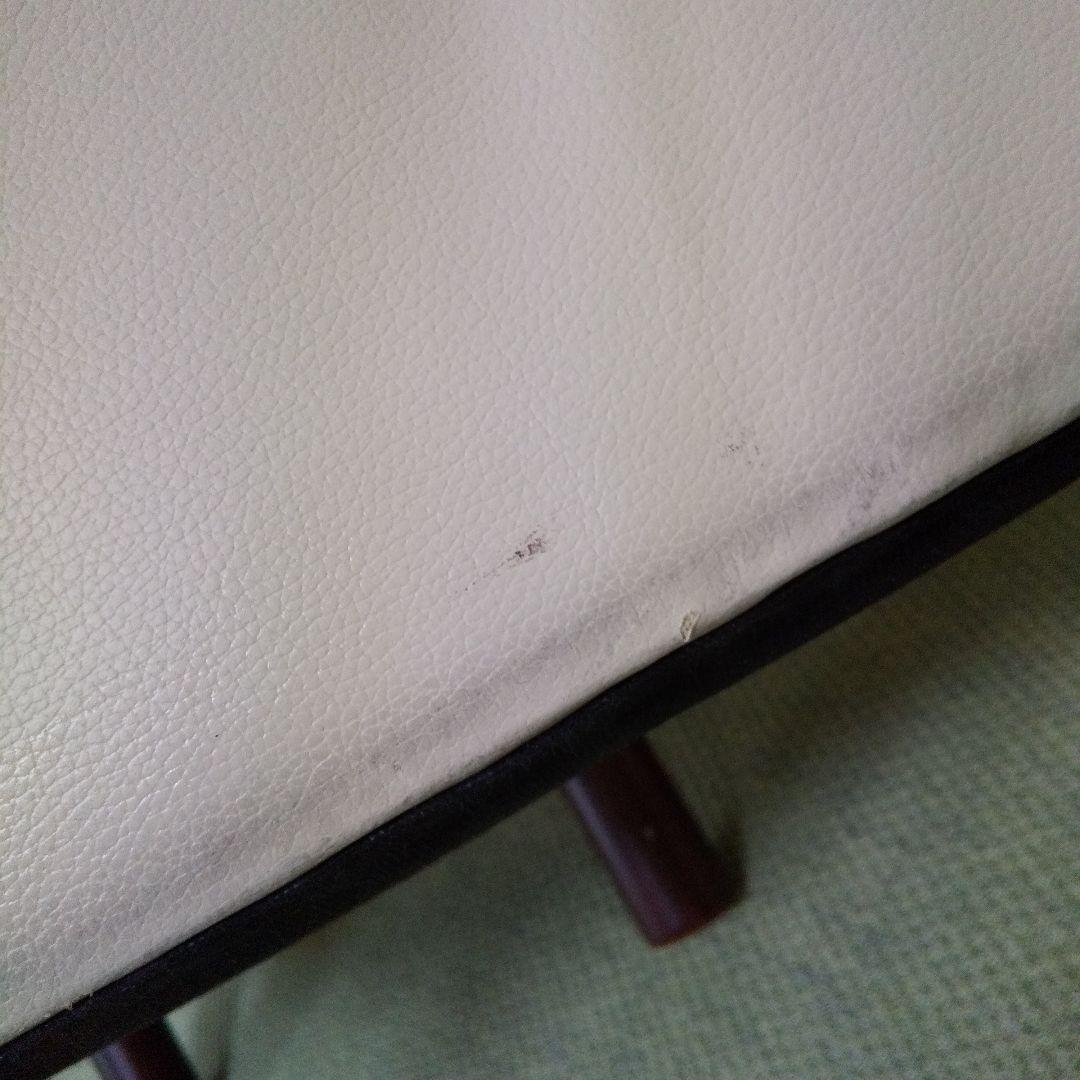 セット単品/コーナーソファ脚付(外すとローソファ)人工皮革/アイボリー/ 美品