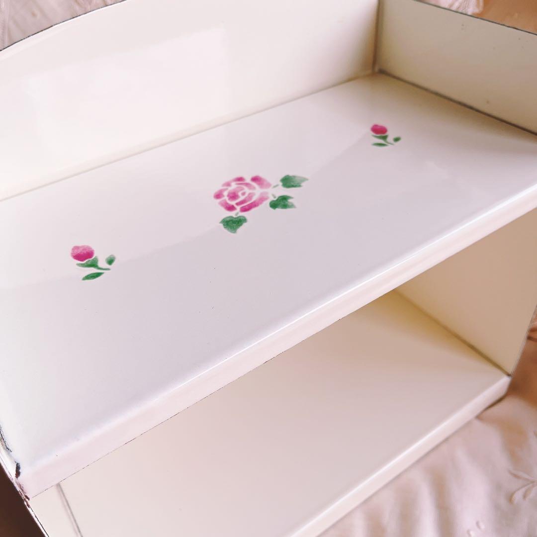 お値下げマニーローズホーロー収納ケースイマンダイアナローズ薔薇フレンチカントリー