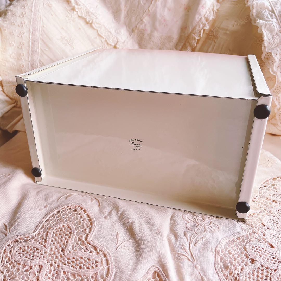 お値下げマニーローズホーロー収納ケースイマンダイアナローズ薔薇フレンチカントリー