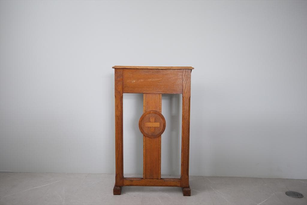 フランスアンティーク木製チャペルデスク/教会机/チャーチテーブル(82-23)