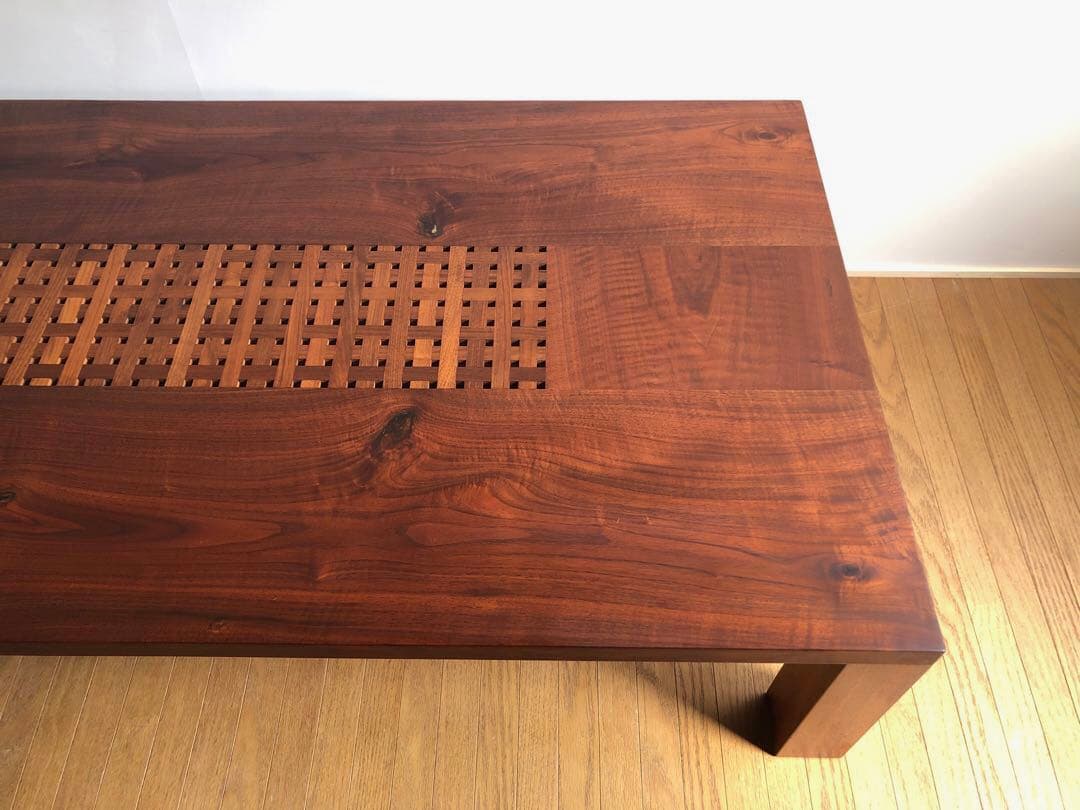 カンディハウス 一本技 センターテーブル 座卓 ウォールナット無垢材 旭川家具