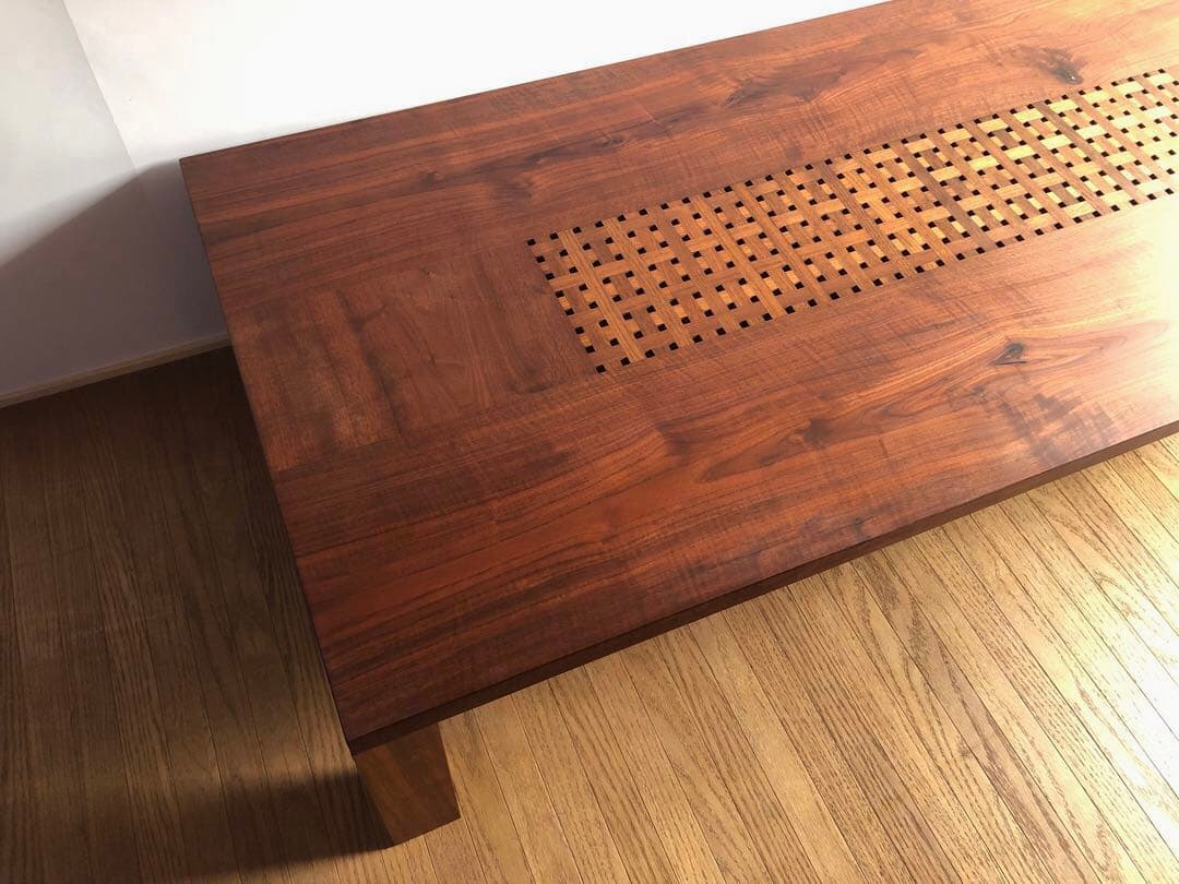 カンディハウス 一本技 センターテーブル 座卓 ウォールナット無垢材 旭川家具