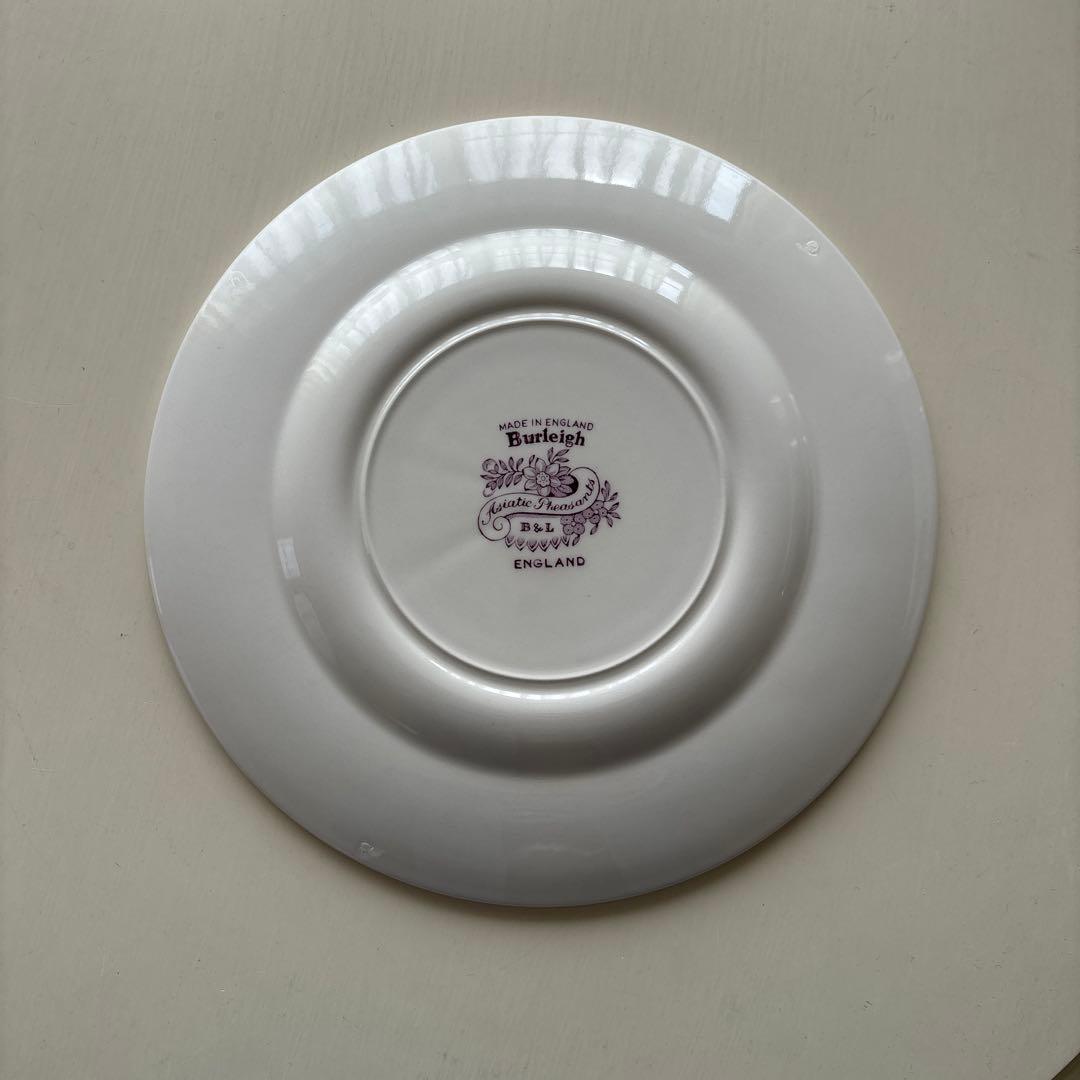 《廃盤》バーレイ　プラム　アジアンティックフェザンツ　プレート22.5cm